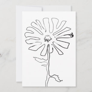 squiggle flower invitation