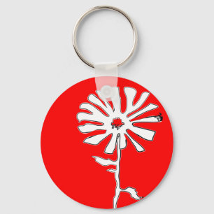squiggle flower key ring