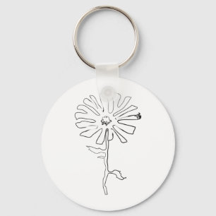 squiggle flower key ring