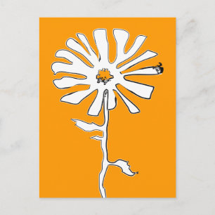 squiggle flower postcard