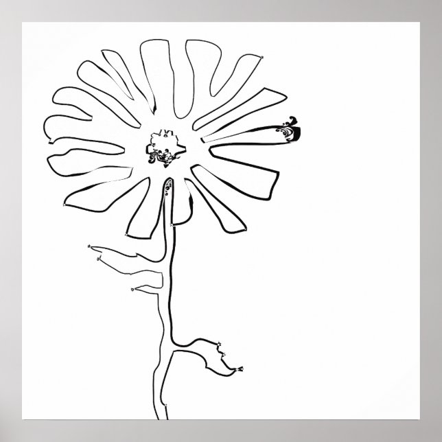 squiggle flower poster (Front)