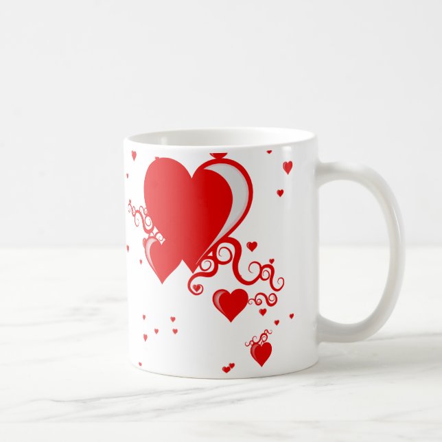 squiggle hearts coffee mug (Right)