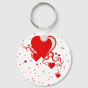 squiggle hearts key ring