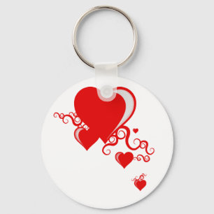 squiggle hearts. key ring