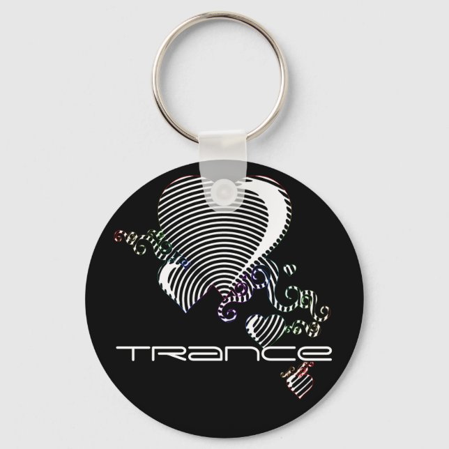 squiggle hearts. trance. key ring (Front)