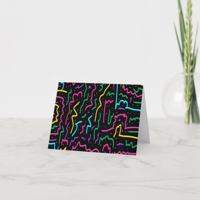 Squiggles on Black Contrast Pattern Card (Front)