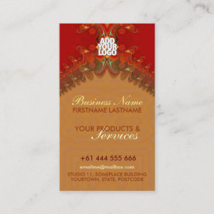 Squiggly2 Red Vertical Business Card