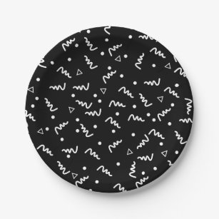 Squiggly 90s Retro Paper Plate