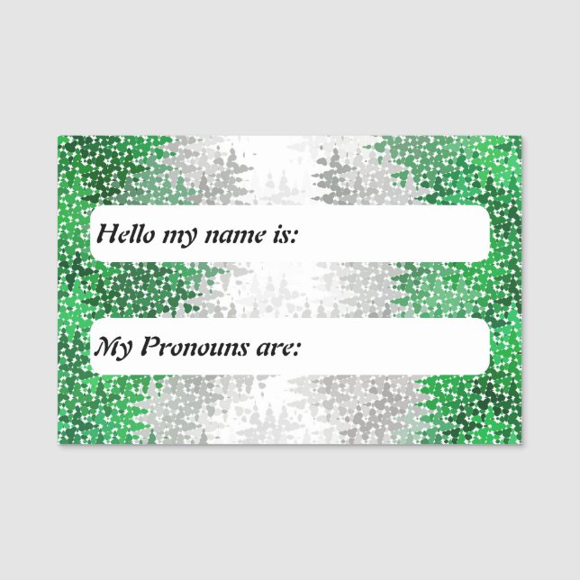 Squiggly Boho Customisable Grayromantic Pride Flag Name Tag (Front)