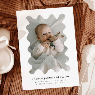 Squiggly Frame Birth Announcement Photo
