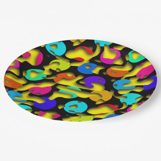 Squiggly Loops seamless pattern 09 + your backgr. Paper Plate (Angled)