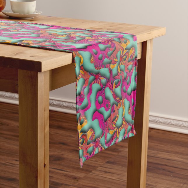 Squiggly Loops seamless pattern 14 + your backgr. Long Table Runner (In Situ)