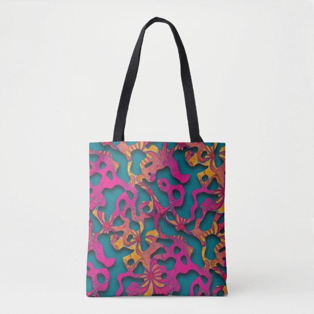 Squiggly Loops seamless pattern 14 + your backgr. Tote Bag (Front)