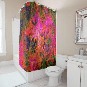 Squiggly psychedelic black light fun....... shower curtain