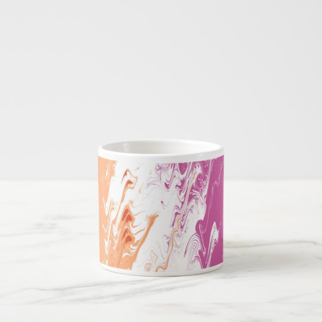Squiggly Trippy Abstract Lesbian Pride Flag Espresso Cup (Front)