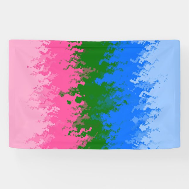 Squiggly Trippy Abstract Omniromantic Pride Flag Banner (Horizontal)