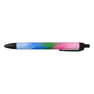 Squiggly Trippy Abstract Omniromantic Pride Flag Black Ink Pen