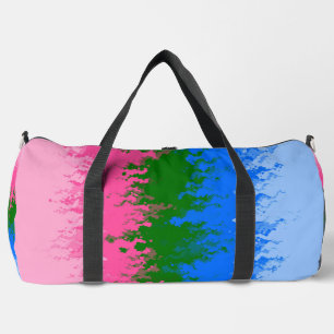 Squiggly Trippy Abstract Omniromantic Pride Flag Duffle Bag