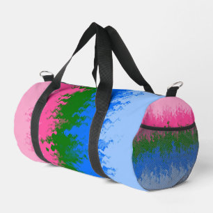 Squiggly Trippy Abstract Omniromantic Pride Flag Duffle Bag