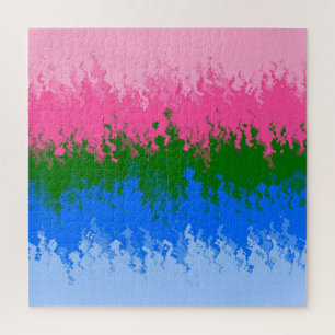 Squiggly Trippy Abstract Omniromantic Pride Flag Jigsaw Puzzle