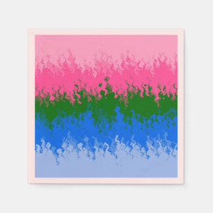 Squiggly Trippy Abstract Omniromantic Pride Flag Napkin