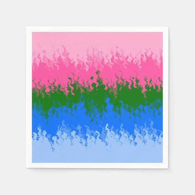 Squiggly Trippy Abstract Omniromantic Pride Flag Napkin (Front)