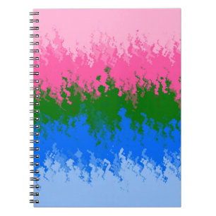 Squiggly Trippy Abstract Omniromantic Pride Flag Notebook