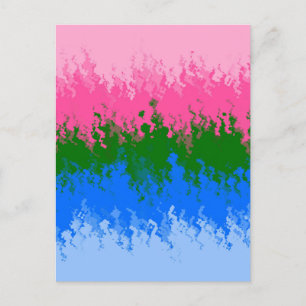 Squiggly Trippy Abstract Omniromantic Pride Flag Postcard