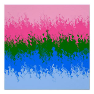 Squiggly Trippy Abstract Omniromantic Pride Flag Poster