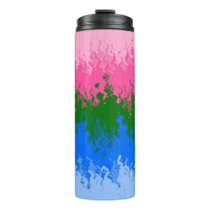 Squiggly Trippy Abstract Omniromantic Pride Flag Thermal Tumbler