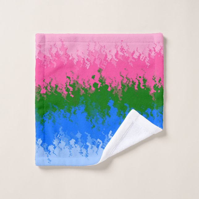 Squiggly Trippy Abstract Omniromantic Pride Flag Wash Cloth (Wash Cloth)