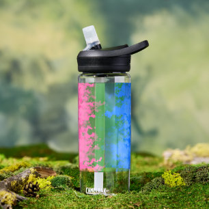 Squiggly Trippy Abstract Omniromantic Pride Flag Water Bottle