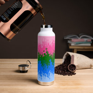 Squiggly Trippy Abstract Omniromantic Pride Flag Water Bottle