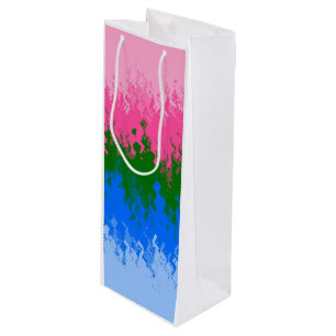 Squiggly Trippy Abstract Omniromantic Pride Flag Wine Gift Bag