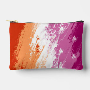 Squiggly Trippy Groovy Abstract Lesbian Pride Flag Accessory Pouch