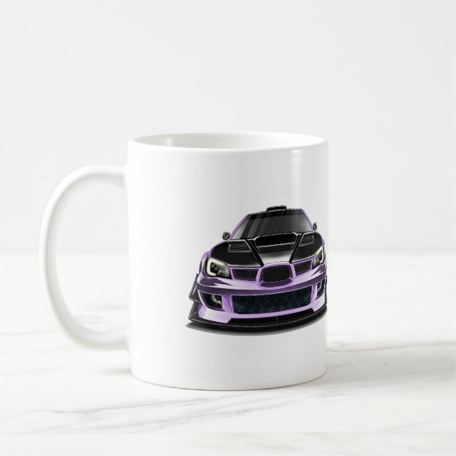 squint eye purple hand drawn art  coffee mug (Left)