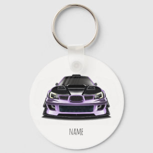 squint eye purple hand drawn art key ring
