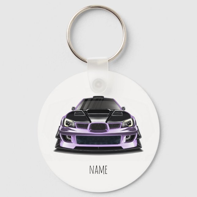 squint eye purple hand drawn art  key ring (Front)