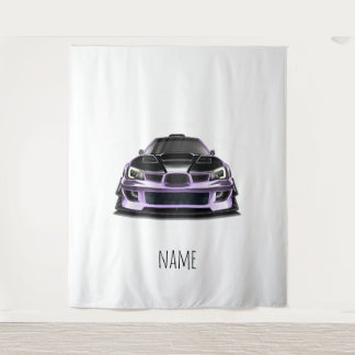 squint eye purple hand drawn art tapestry