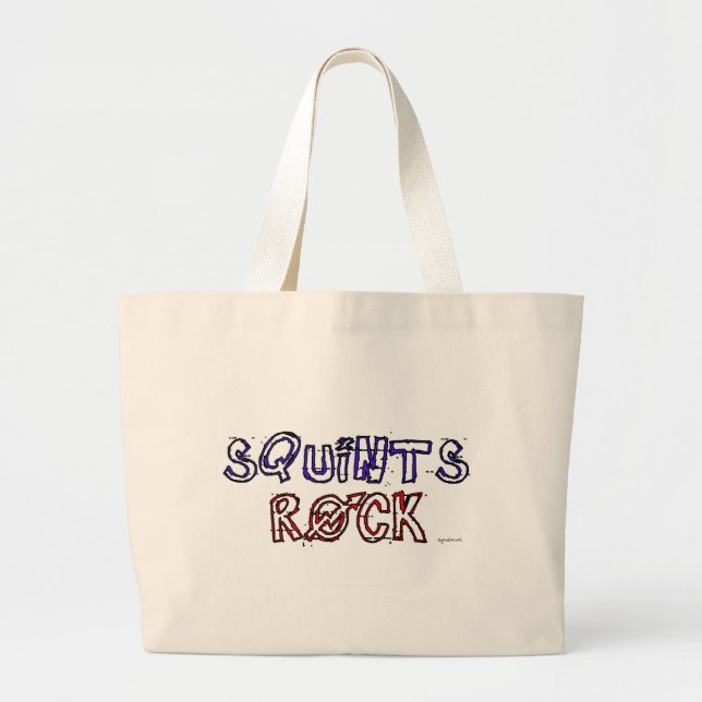 Squints Rock! Large Tote Bag (Front)