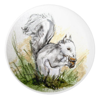 Squirel Away For A Rainy Day . . . Ceramic Knob