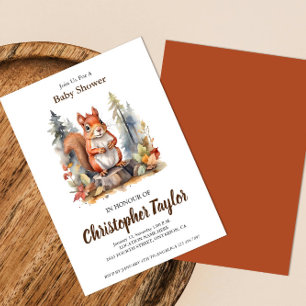 Squirel baby shower invitations