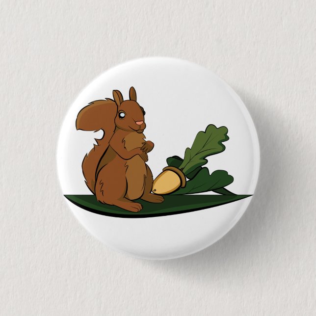 Squirrel 3 Cm Round Badge (Front)