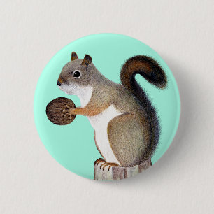 Squirrel 6 Cm Round Badge
