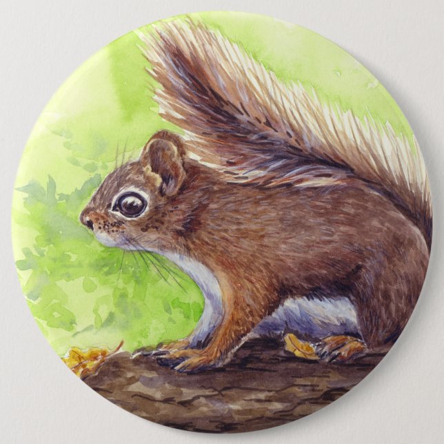 Squirrel 6 Cm Round Badge (Front)
