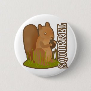 Squirrel 6 Cm Round Badge