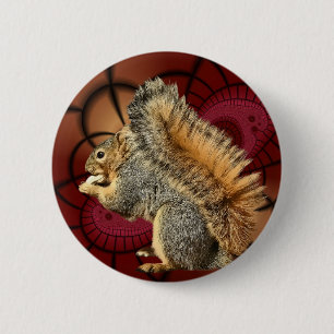 SQUIRREL 6 CM ROUND BADGE