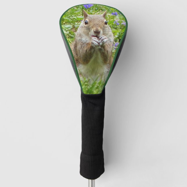Squirrel Amongst Wild Violets Golf Head Cover (Front)