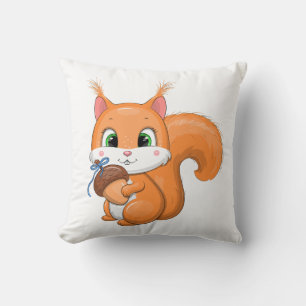 Squirrel and acorn. cushion