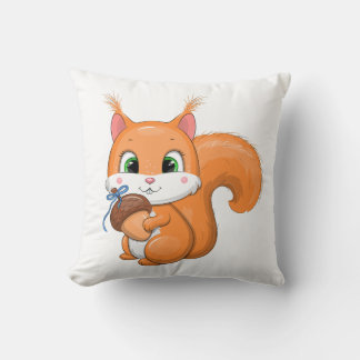 Squirrel and acorn. cushion
